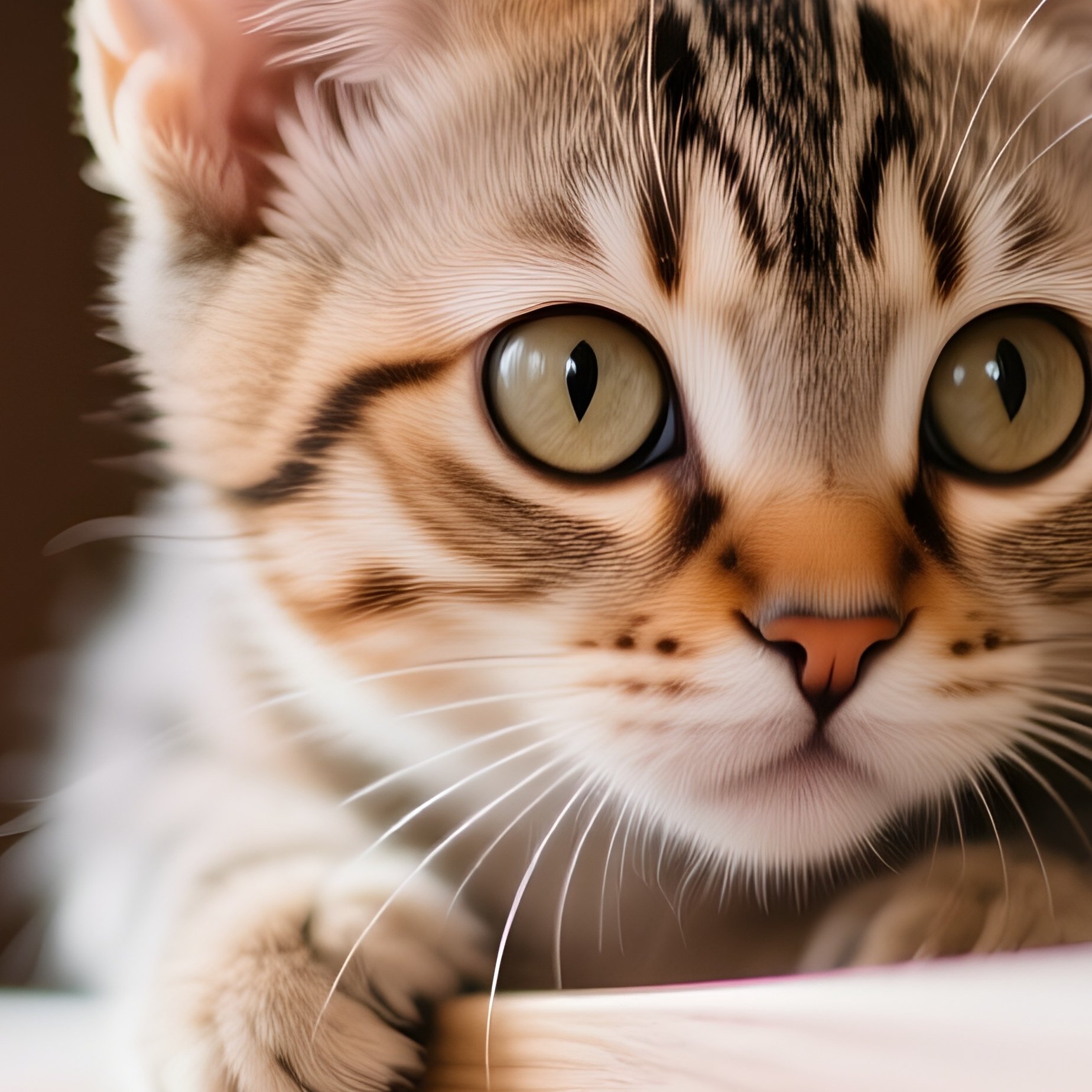 Cat Manx Peeking Over Couch - Full Resolution Quality Preview