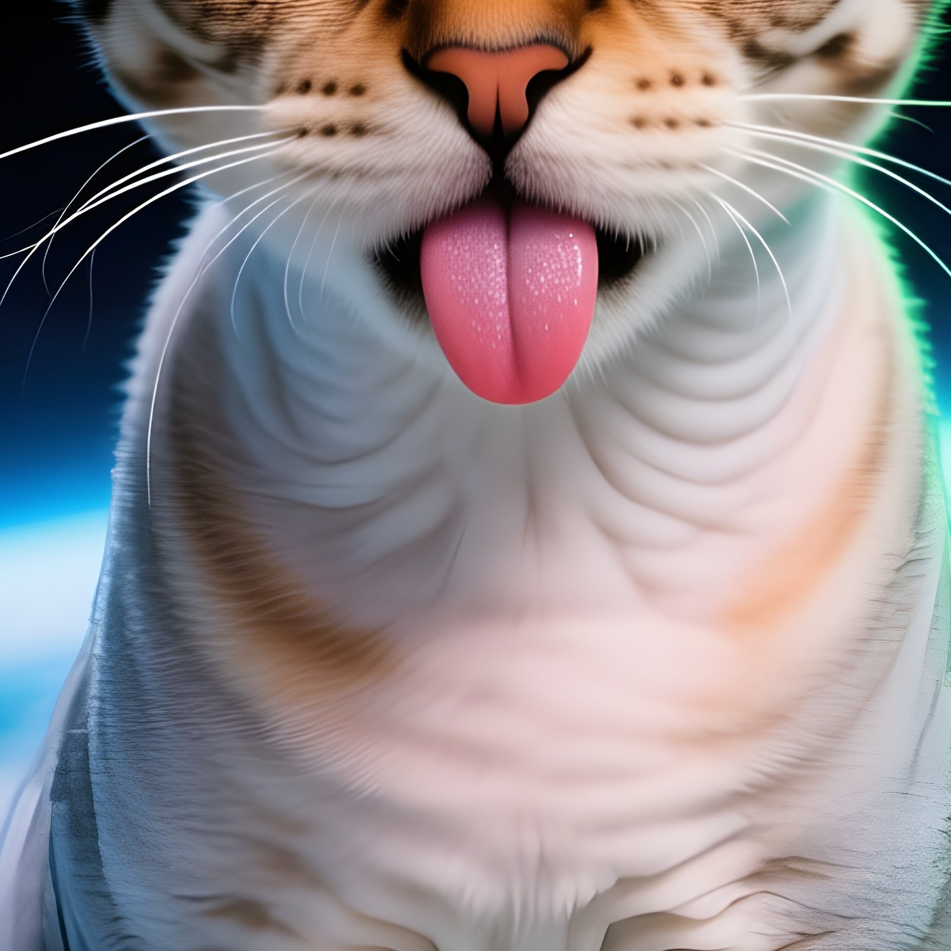 Cat Manx Sitting Tongue Out Blep Science Fiction - Full Resolution Quality Preview