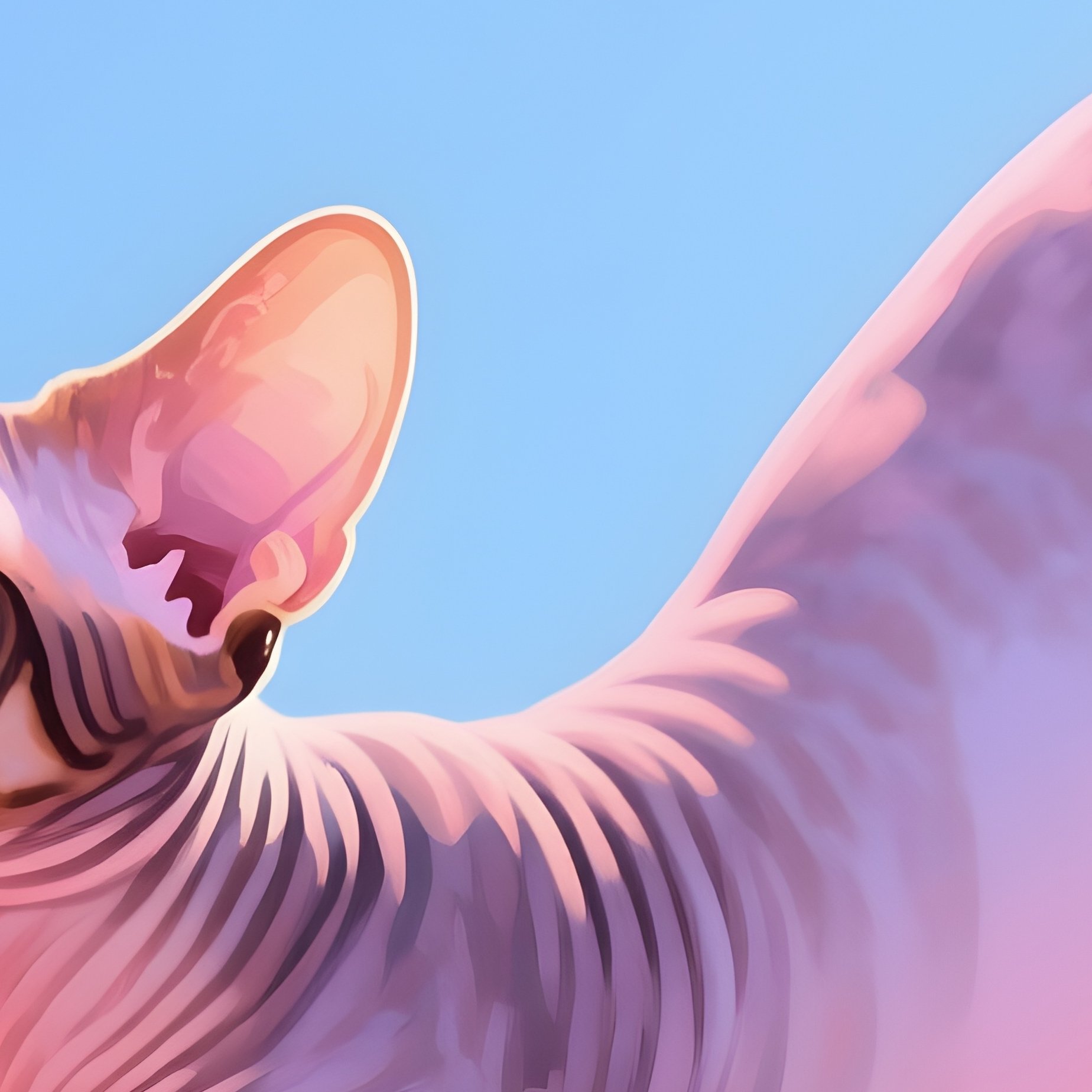 Cat Manx Stretching With Arched Back Illustration - Full Resolution Quality Preview