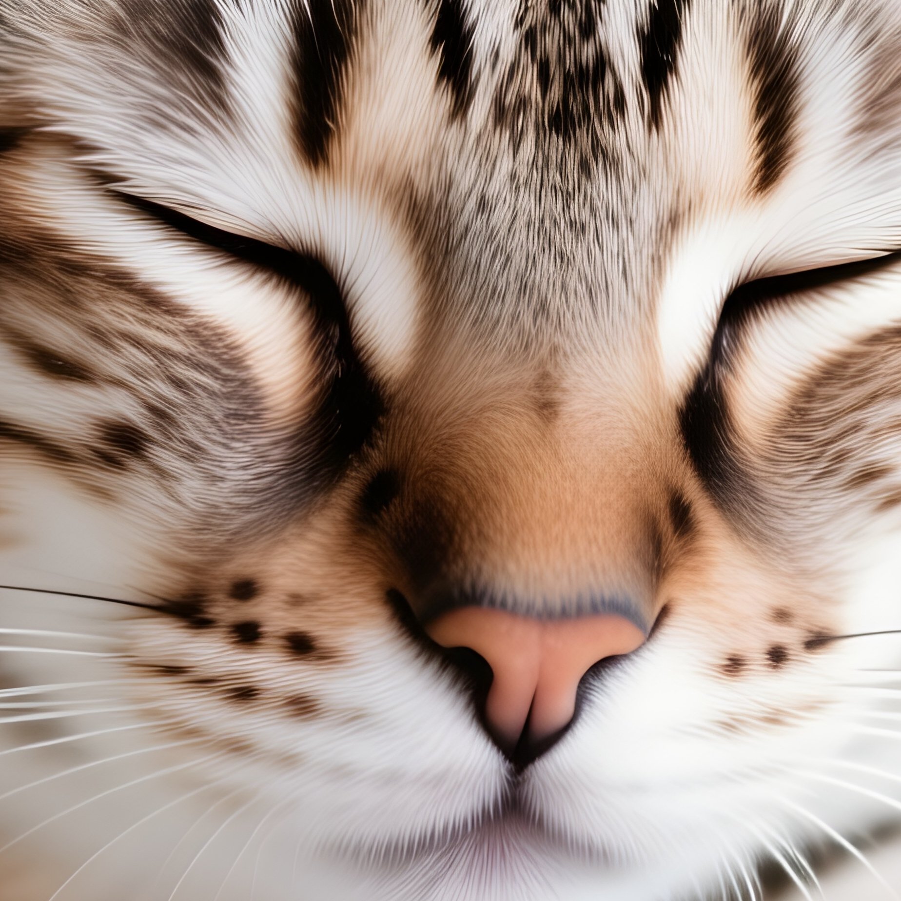 Cat Ocicat Purring With Eyes Half Closed - Full Resolution Quality Preview