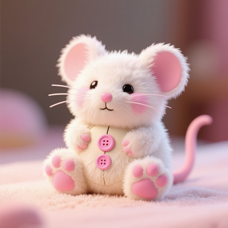 Cat Paw Mouse With Pink Buttons