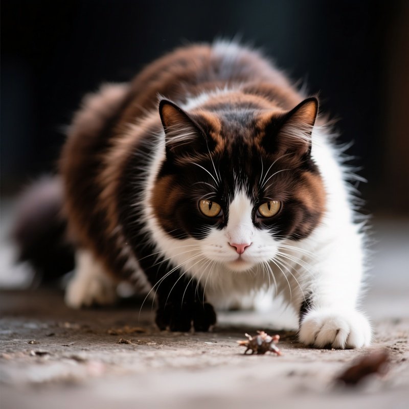 Cat Persian Crouching Hunting Mode