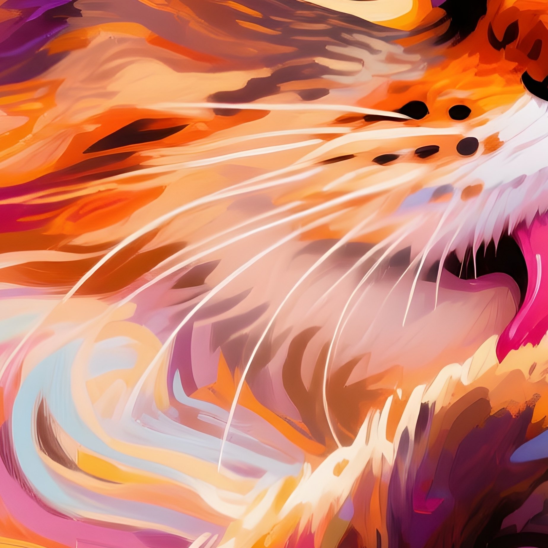 Cat Persian Licking Paw Wiping Face Abstract - Full Resolution Quality Preview