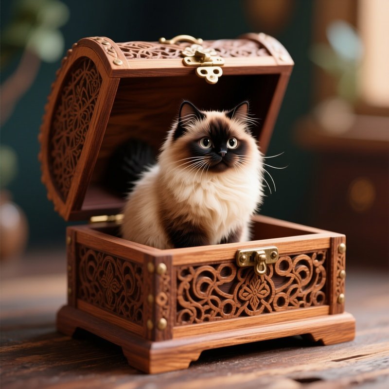 Cat Persian Sitting In Too Small Container 2