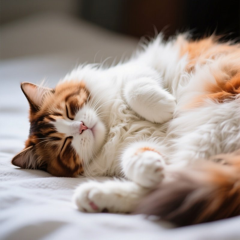 Cat-Persian-Sleeping-Back-Belly-Exposed