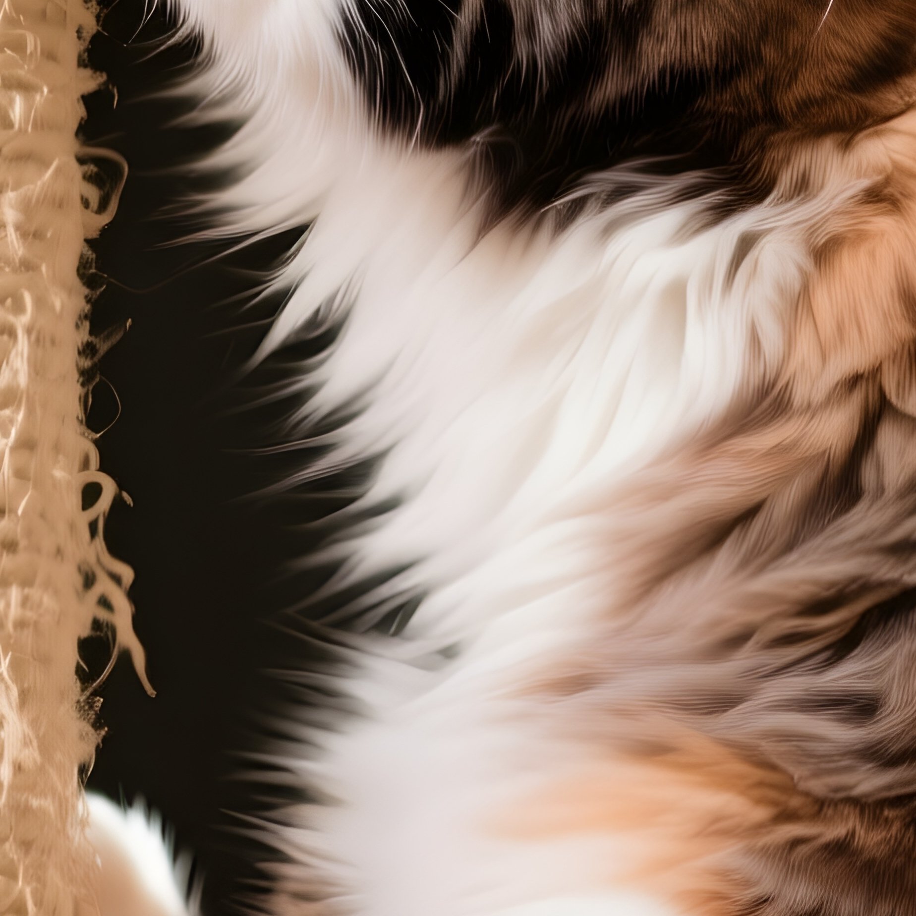Cat Ragamuffin Climbing Scratching Post Mid Action - Full Resolution Quality Preview