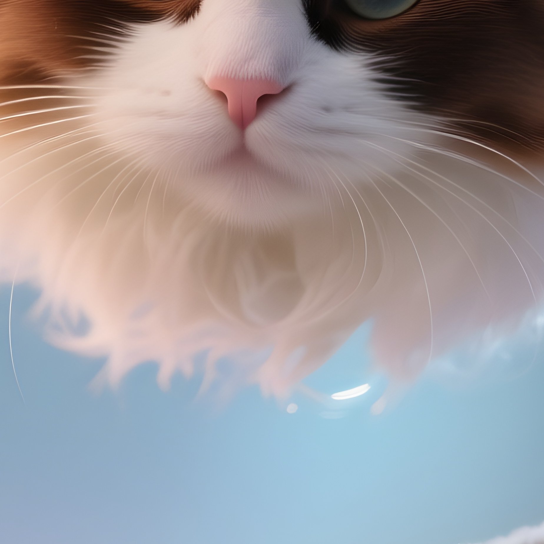 Cat Ragamuffin Head Resting On Stuffed Animal Fantasy - Full Resolution Quality Preview