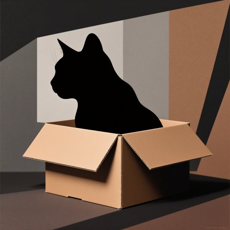 Cat Ragamuffin Head Sticking Out Of Box Abstract