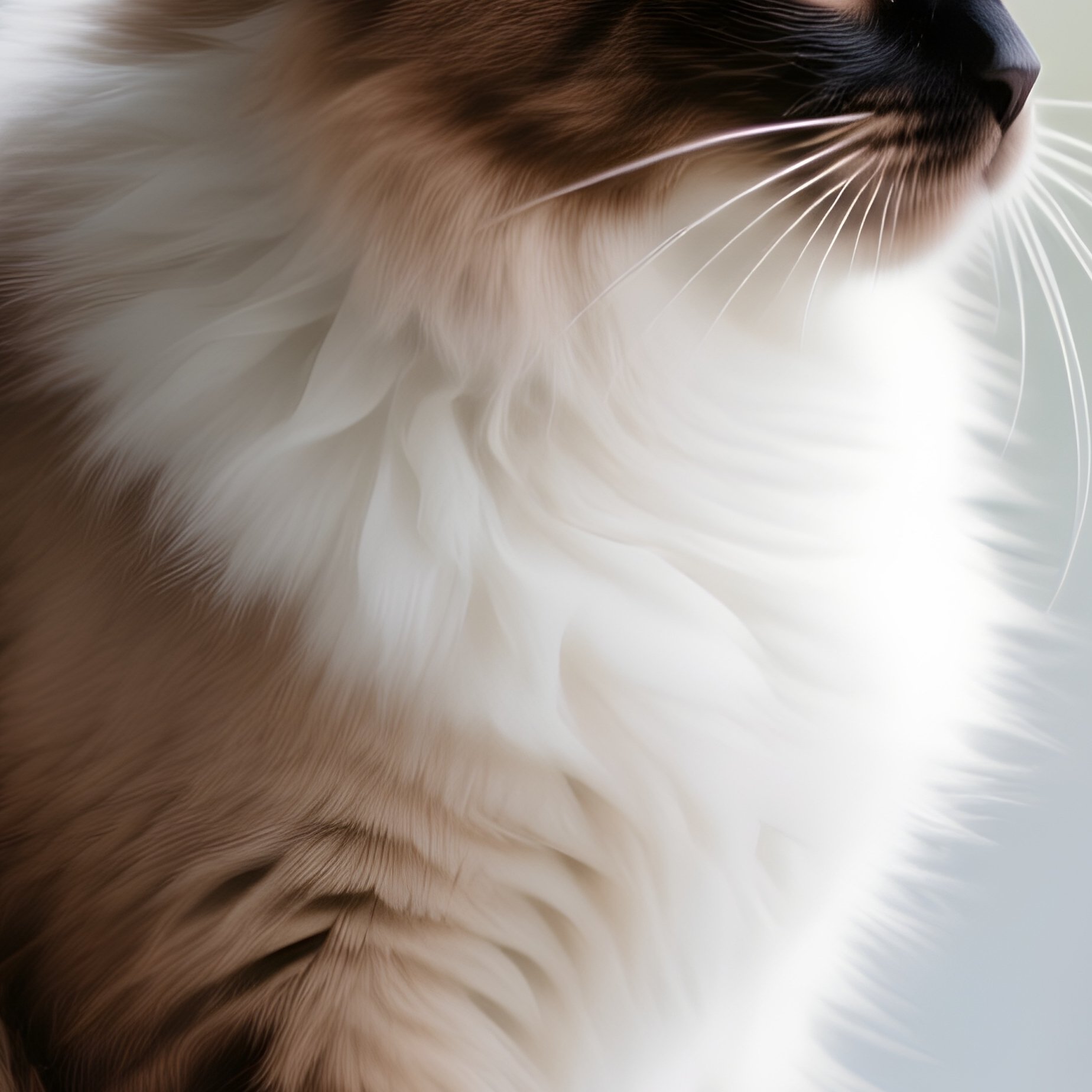 Cat Ragamuffin Perched On A Windowsill Looking Outside - Full Resolution Quality Preview
