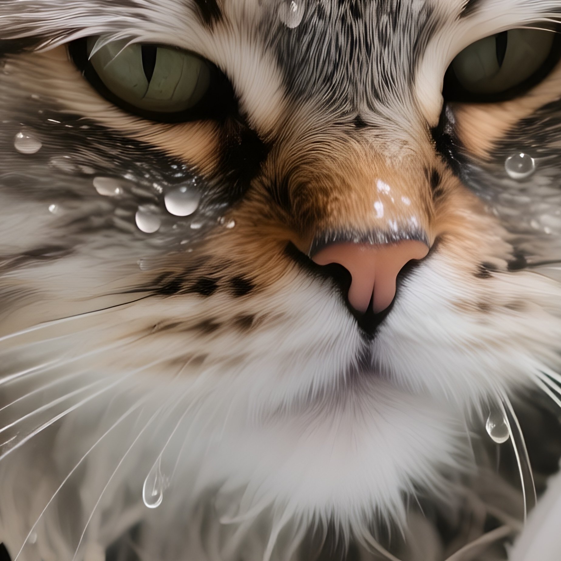 Cat Ragamuffin Wrapped In A Towel After Bath - Full Resolution Quality Preview