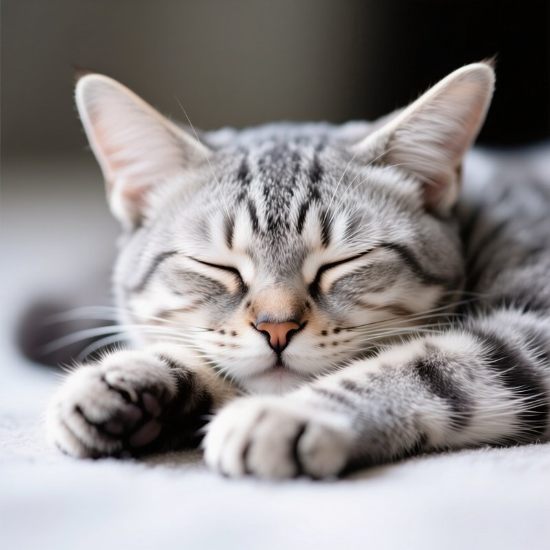 Cat Savannah Paws Over Face Sleeping