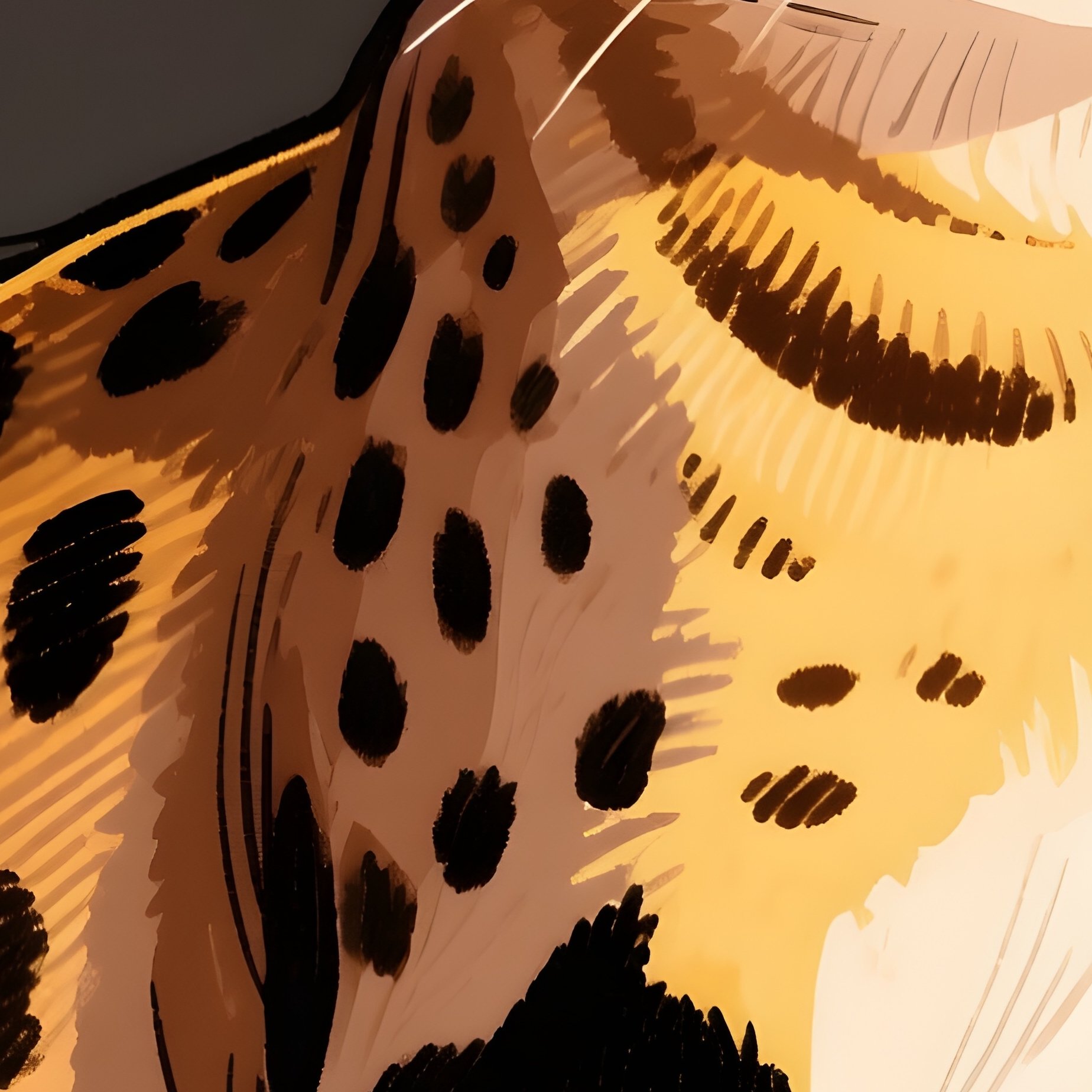 Cat Savannah Tongue Out Illustration - Full Resolution Quality Preview