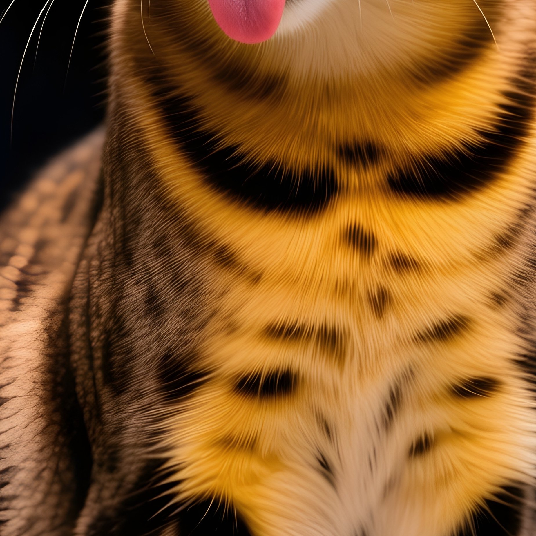 Cat Savannah Tongue Out Science - Full Resolution Quality Preview