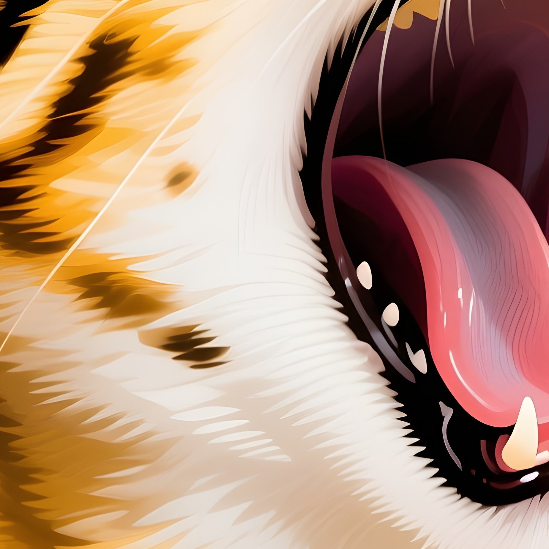 Cat Savannah Yawn Wide Open Fantasy - Full Resolution Quality Preview