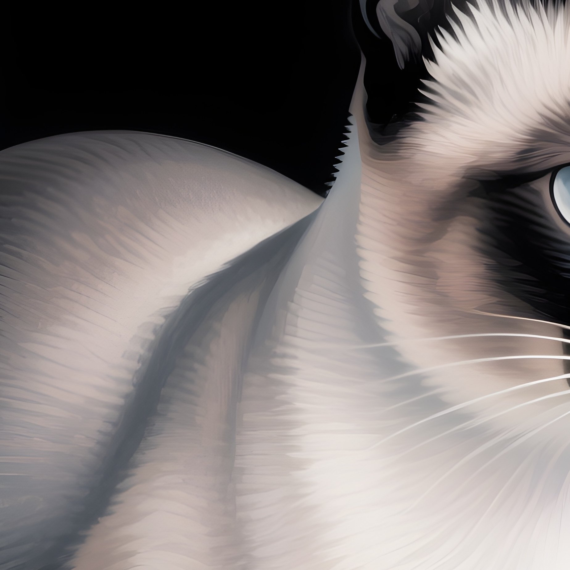 Cat Siamese Head Sticking Out Of Box Abstract - Full Resolution Quality Preview