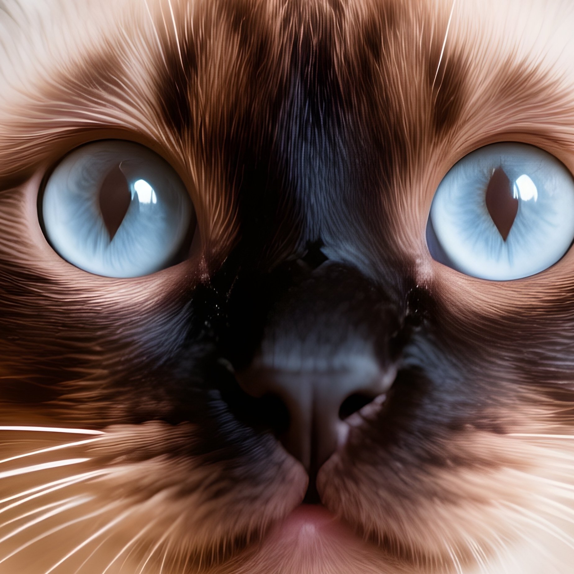 Cat Siamese Head Sticking Out Of Box - Full Resolution Quality Preview