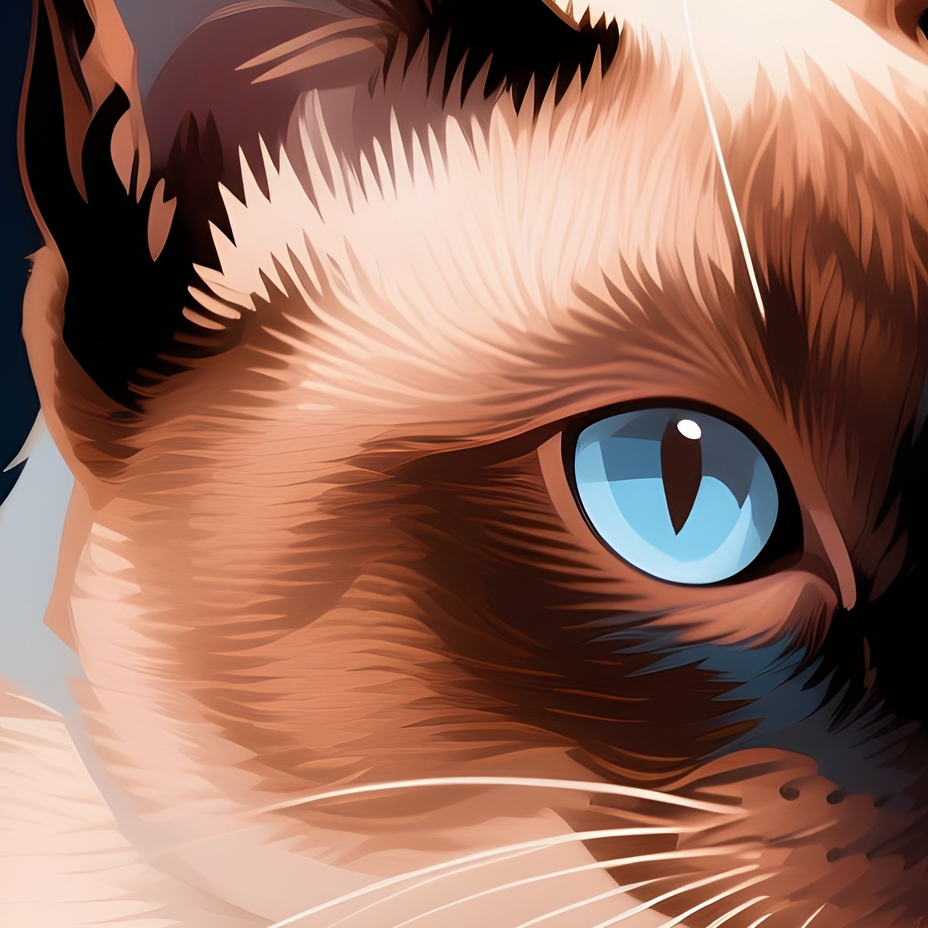 Cat Siamese Head Sticking Out Of Box Digital Art - Full Resolution Quality Preview