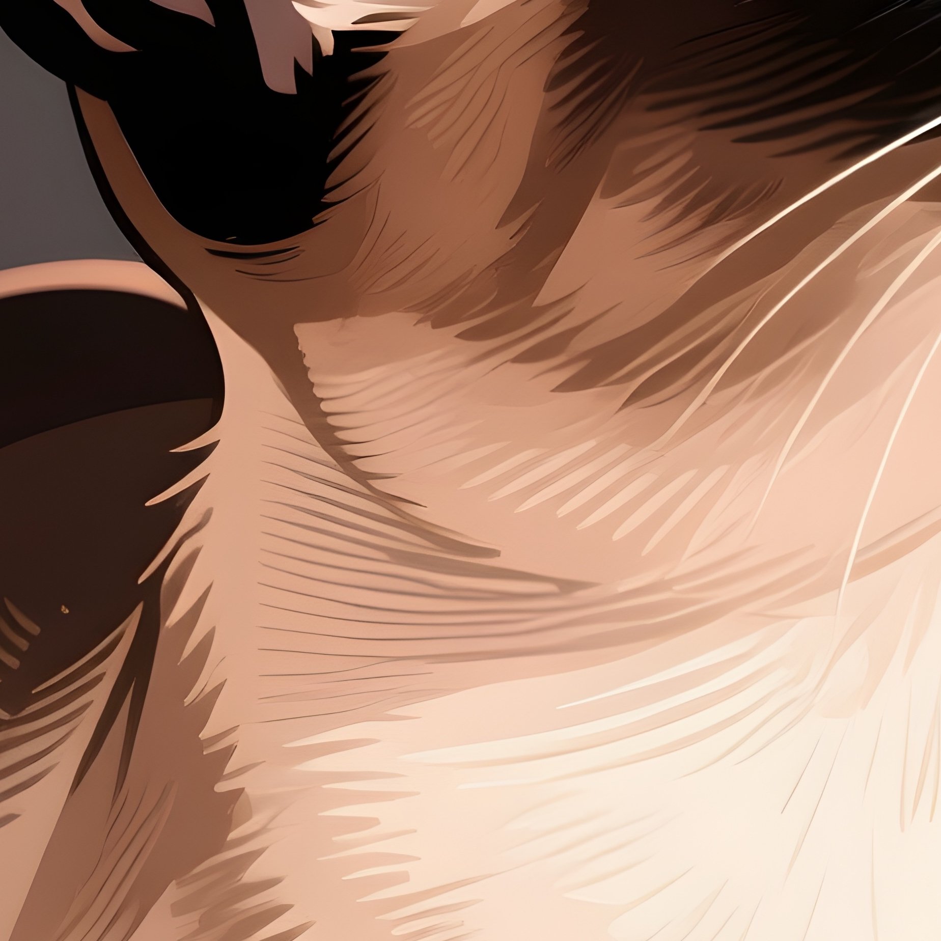 Cat Siamese Head Tilted While Sitting Illustration - Full Resolution Quality Preview