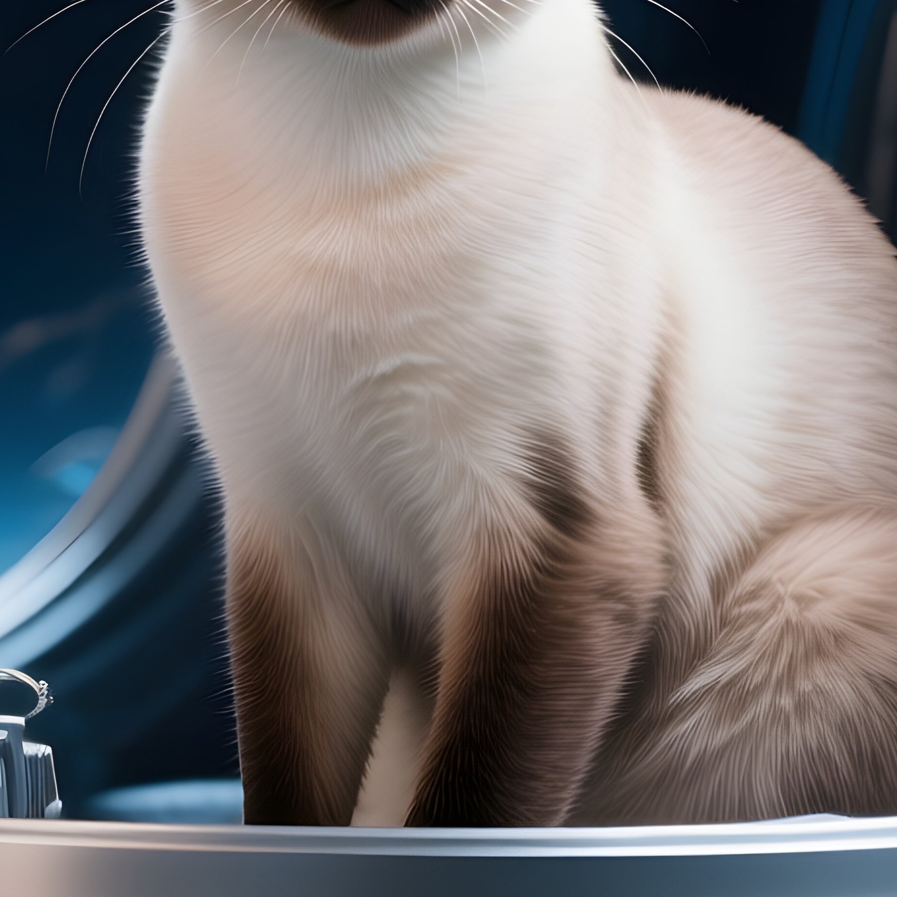 Cat Siamese Seated Small Container Science Fiction - Full Resolution Quality Preview
