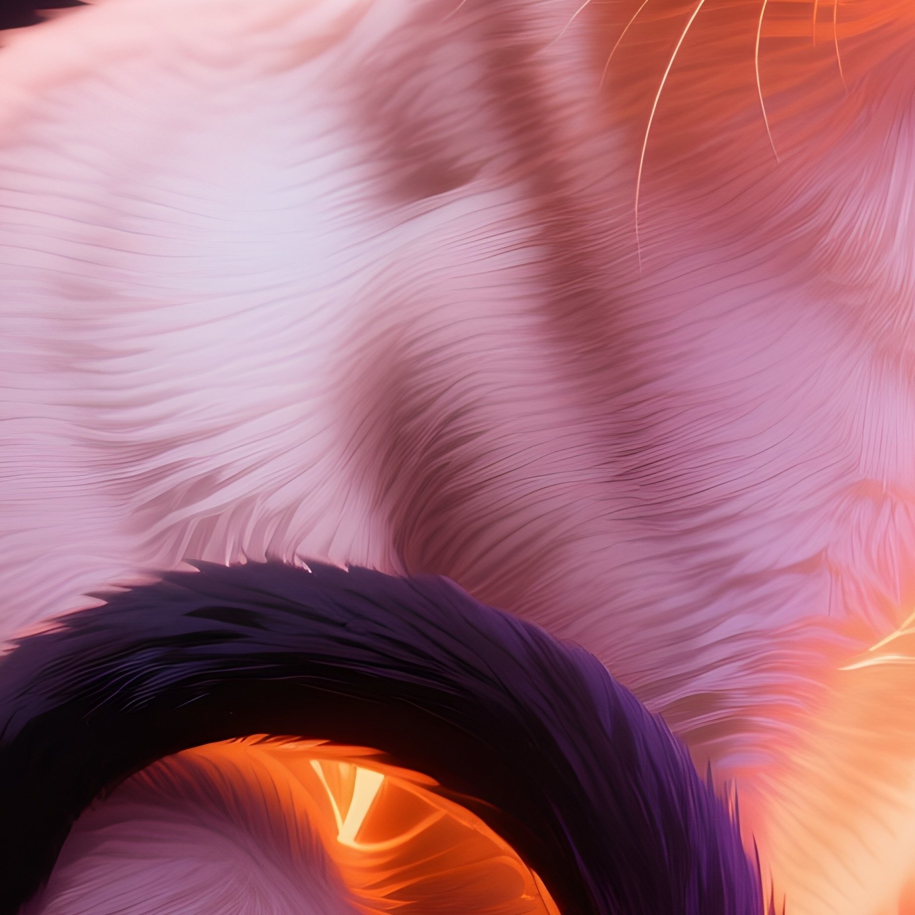 Cat Siamese Sitting With Tail Wrapped Around Paws Abstract - Full Resolution Quality Preview