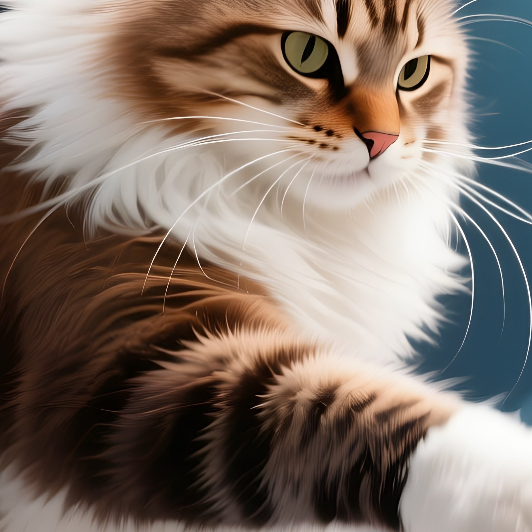 Cat Siberian Batting At Thing With One Paw Science Fiction - Full Resolution Quality Preview