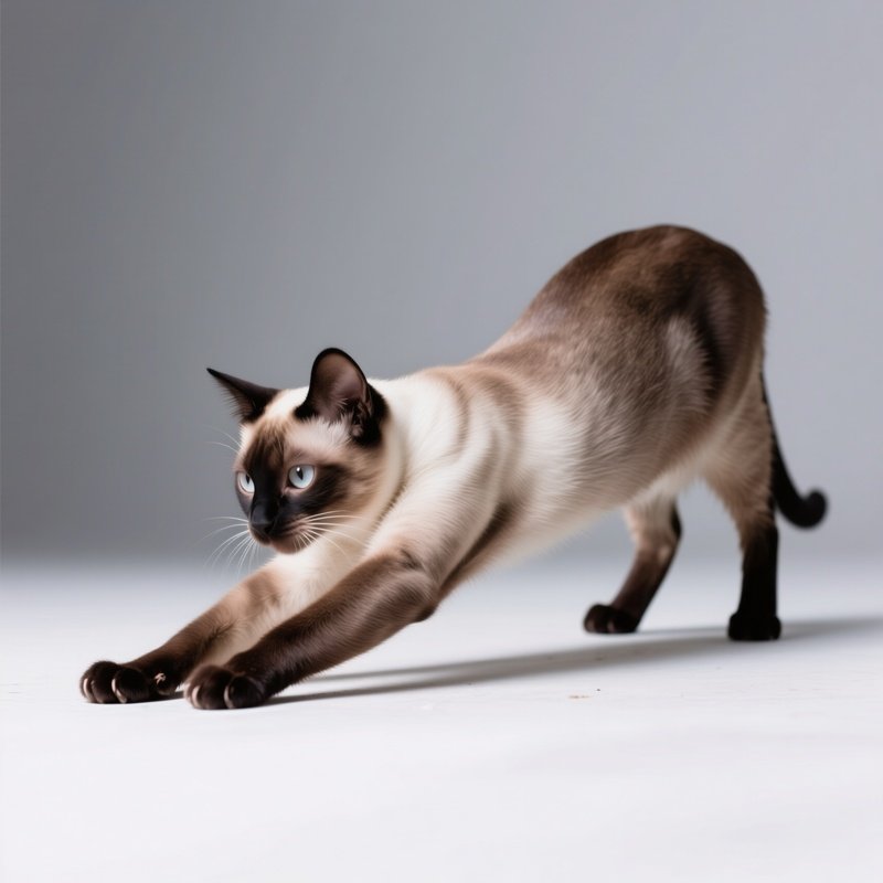 Cat-Siemese-Stretching-With-Arched-Back