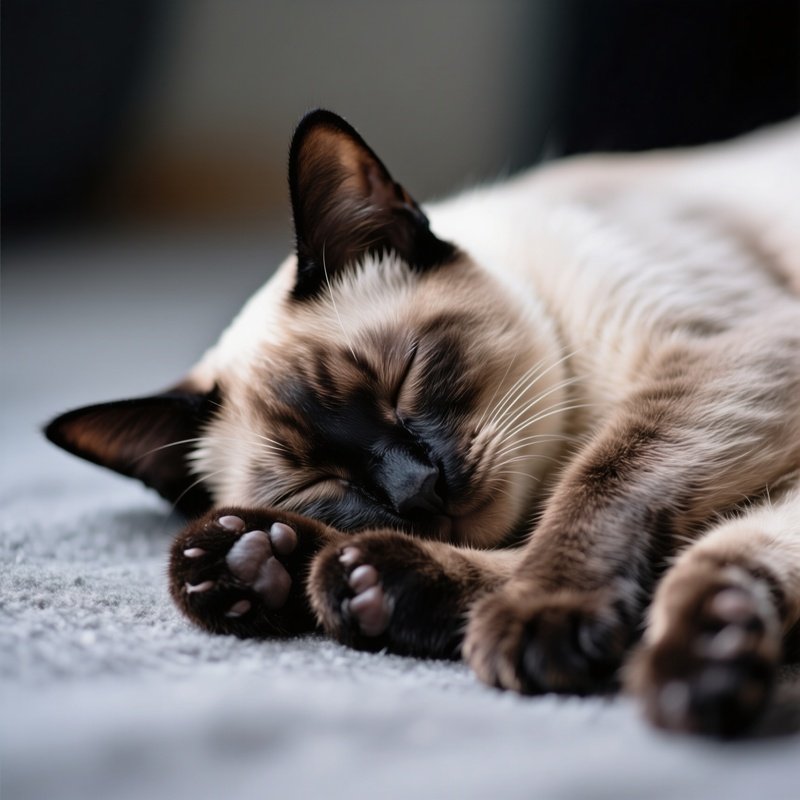 Cat Sleeping With Paws Over Face