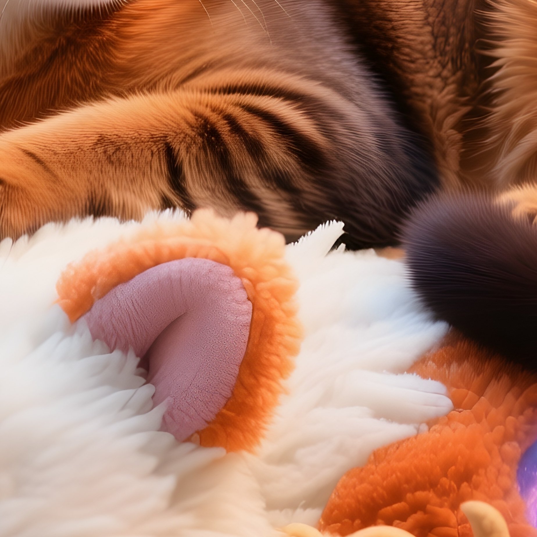 Cat Somali Head On Stuffed Animal Fantasy - Full Resolution Quality Preview