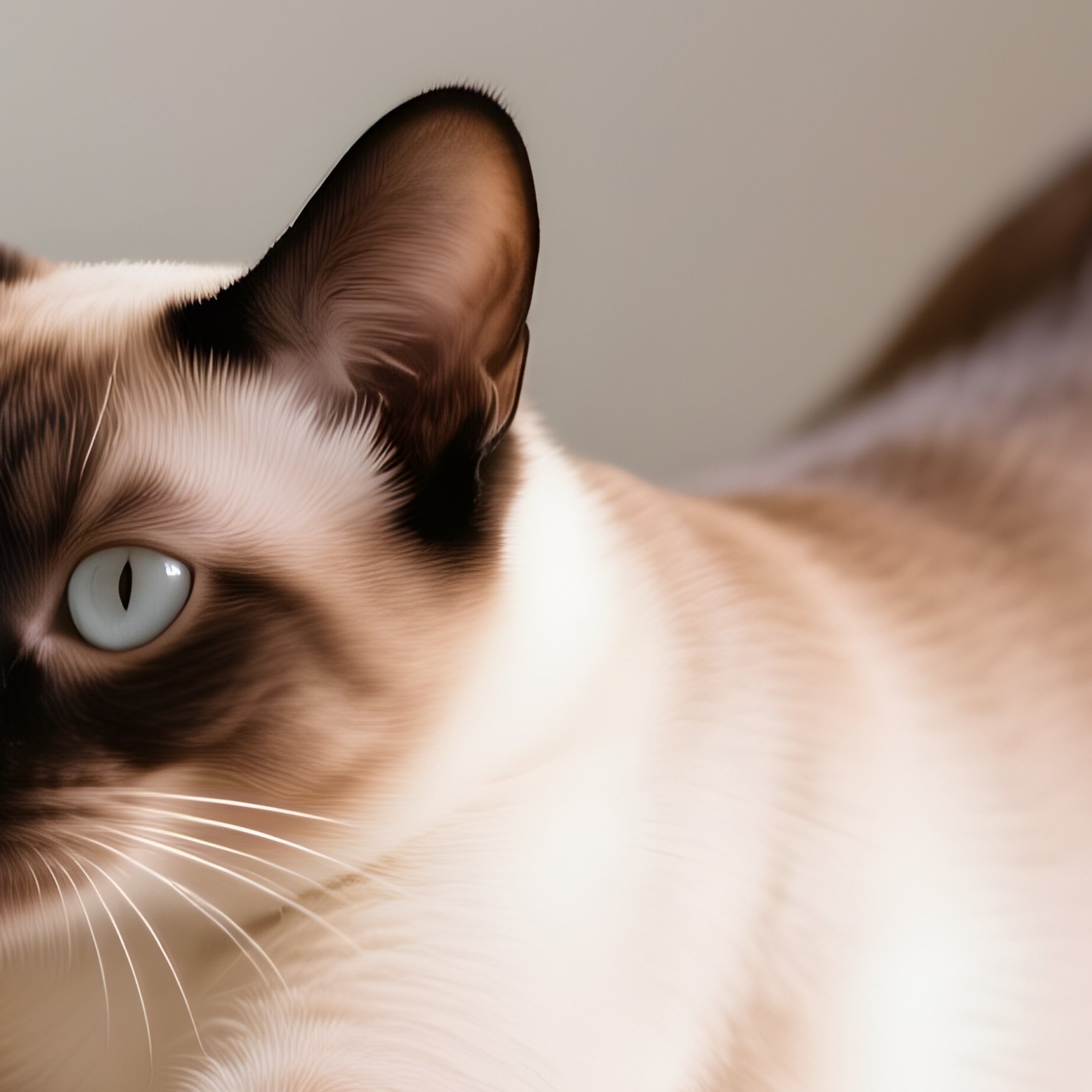 Cat Tonkinese Full Body Stretch Front Legs Forward - Full Resolution Quality Preview