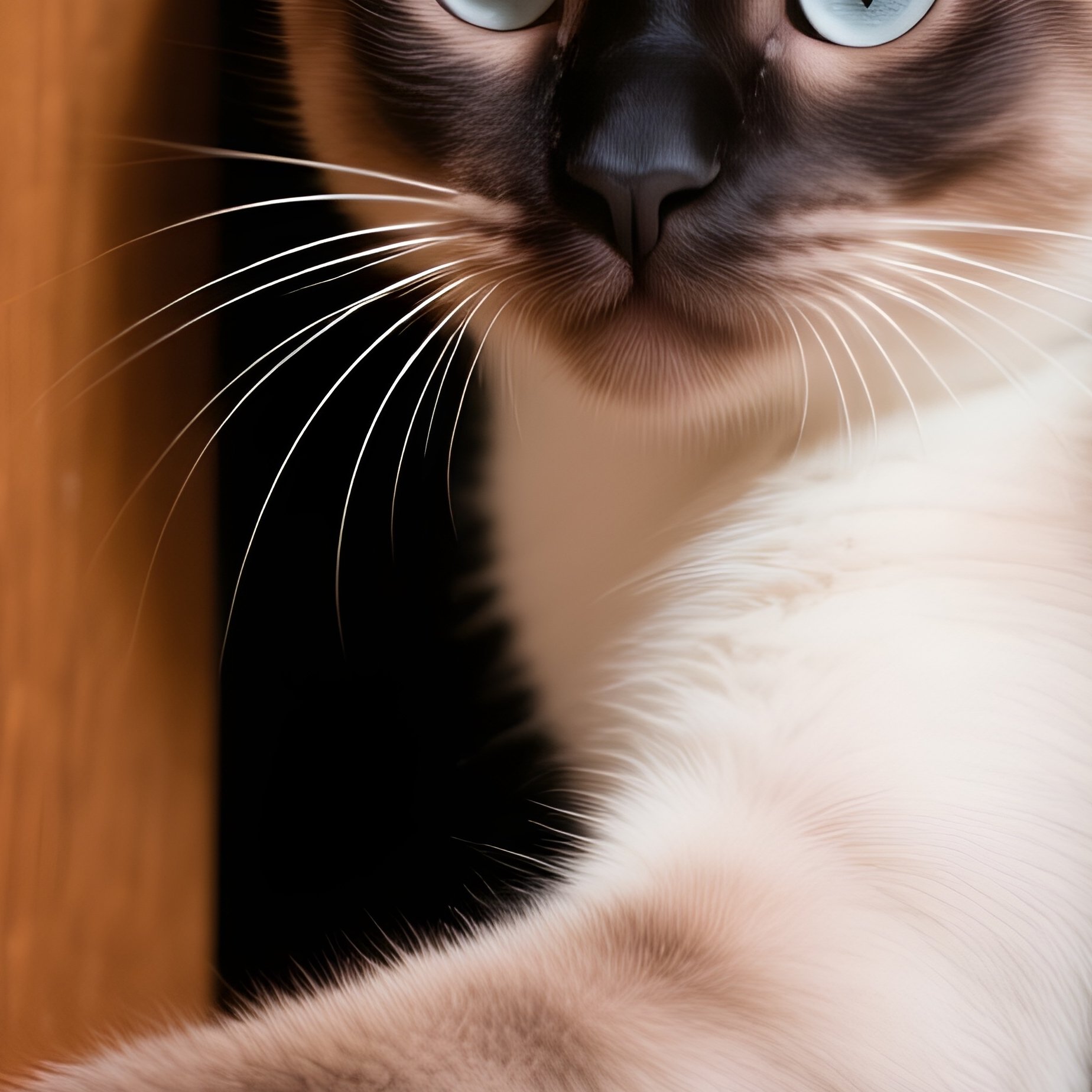 Cat Tonkinese Paw Reaching Out From Under The Door - Full Resolution Quality Preview