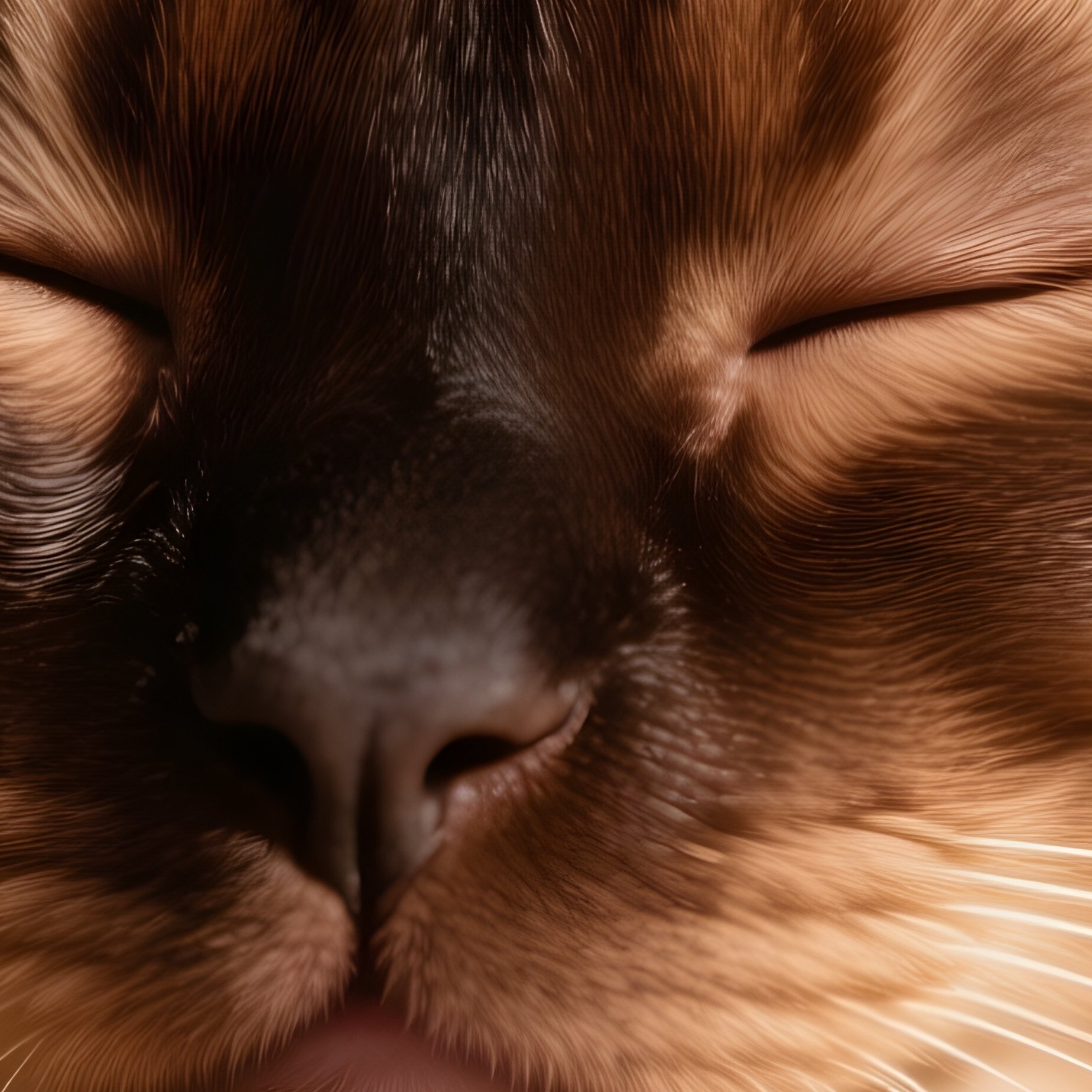 Cat Tonkinese Purring With Eyes Half Closed - Full Resolution Quality Preview