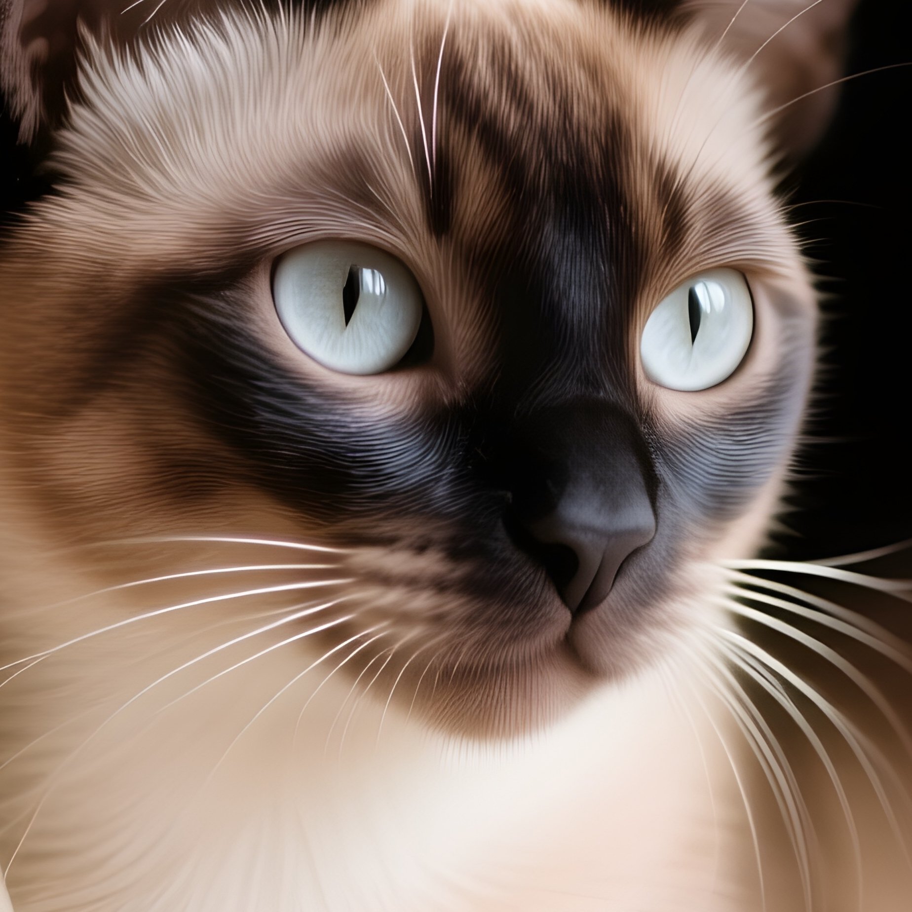 Cat Tonkinese Sneaking Between Curtains - Full Resolution Quality Preview