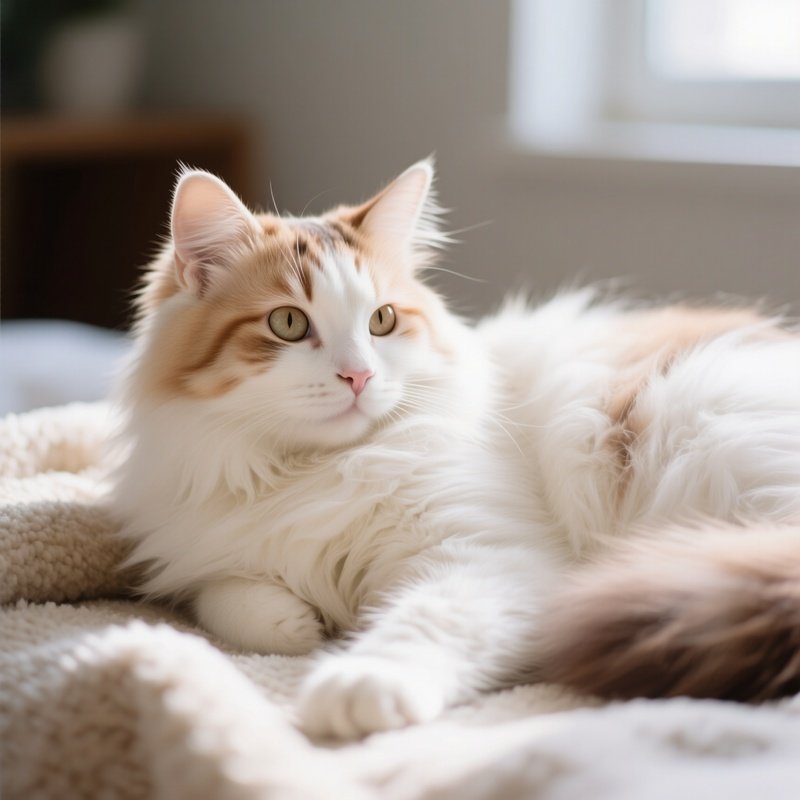 Cat Turkish Van One Eye Open During Nap