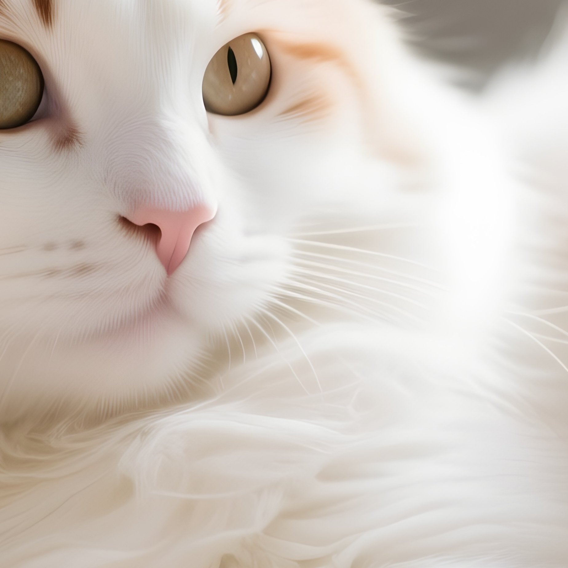 Cat Turkish Van One Eye Open During Nap - Full Resolution Quality Preview