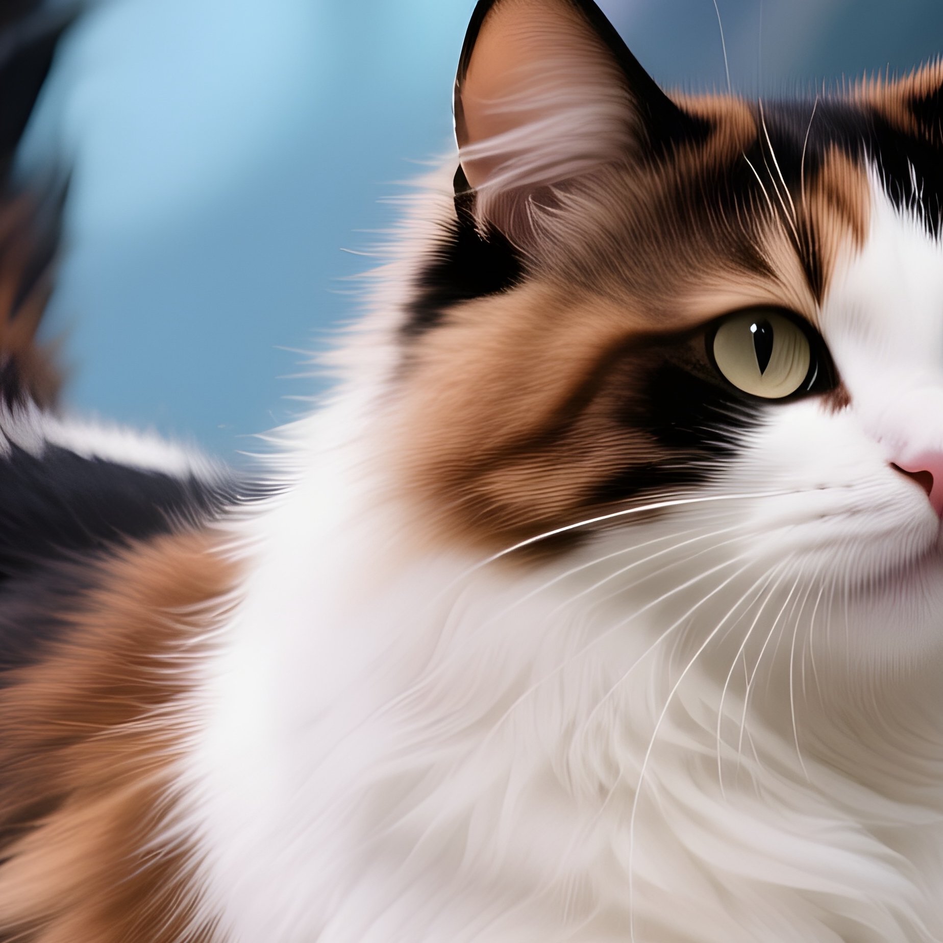 Cat Turkish Van Stretching With Arched Back Fantasy - Full Resolution Quality Preview