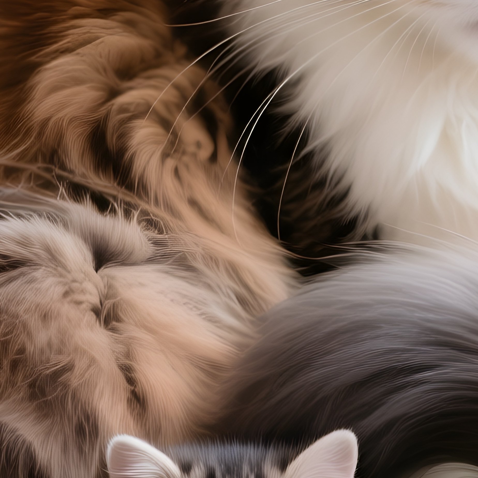 Cat Turkish Van Tail Curved Around Another Animal 1 - Full Resolution Quality Preview