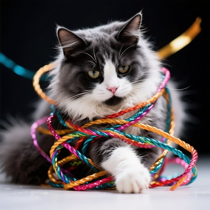 Cat Turkish Van Tangled String Ribbon