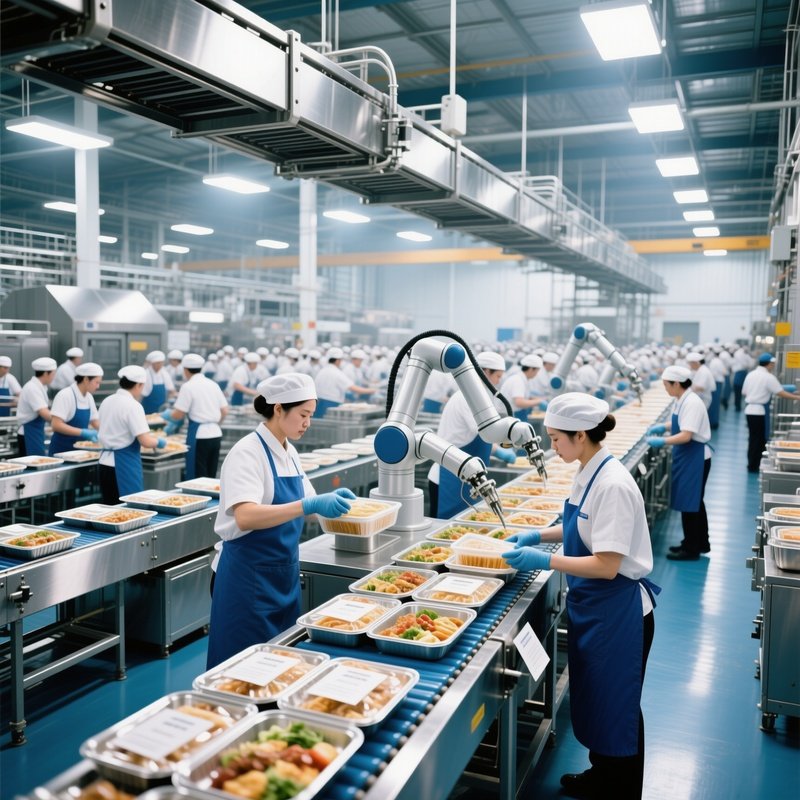 Catering Kitchen Flight Meal Assembly Line
