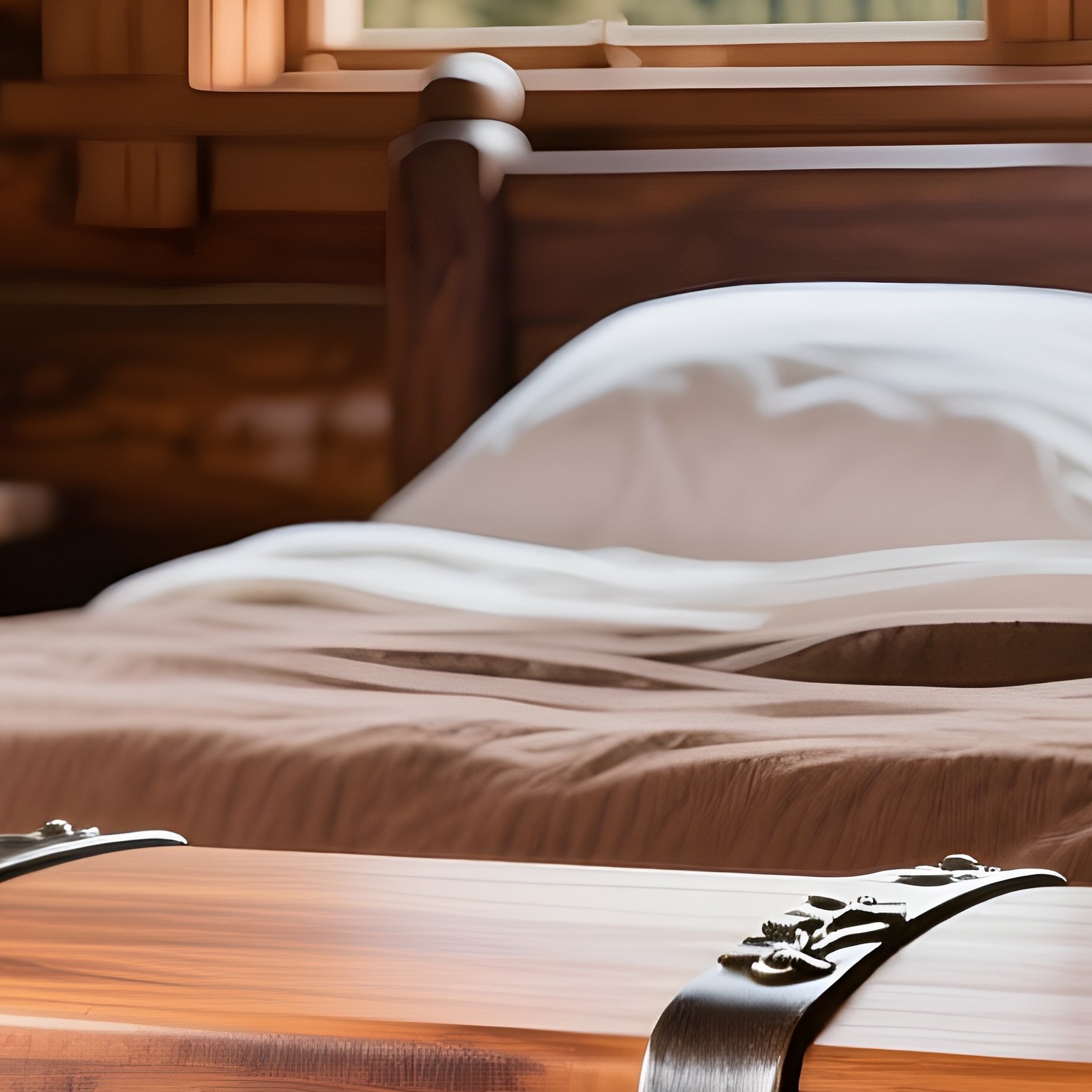 Cedar Chest In Log Cabin Bedroom - Full Resolution Quality Preview
