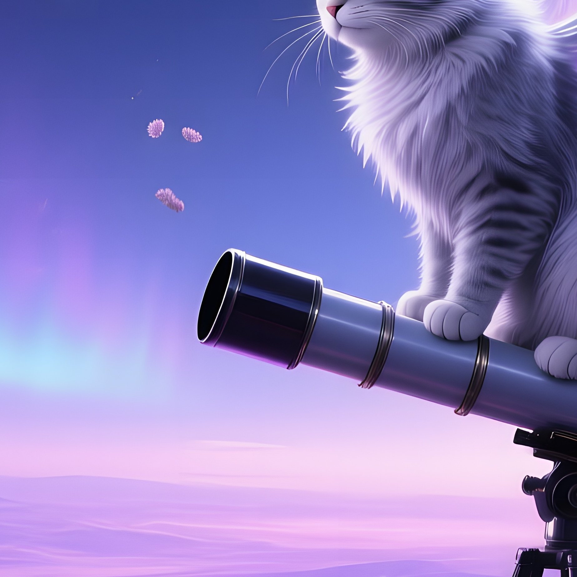 Celestial Cat On Telescope At High Altitude Observatory - Full Resolution Quality Preview