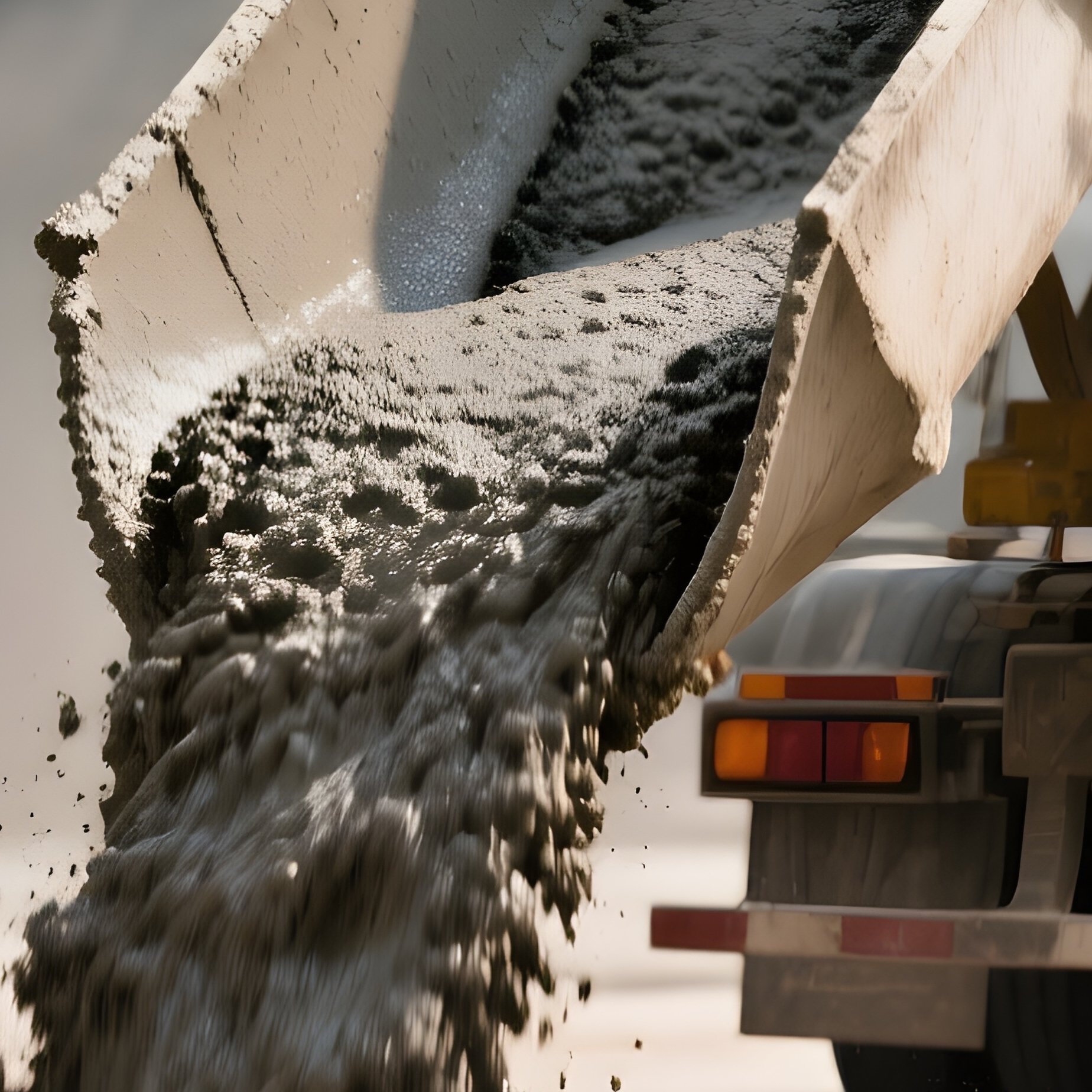 Cement Truck Unloading Mix Into Foundation Mold - Full Resolution Quality Preview