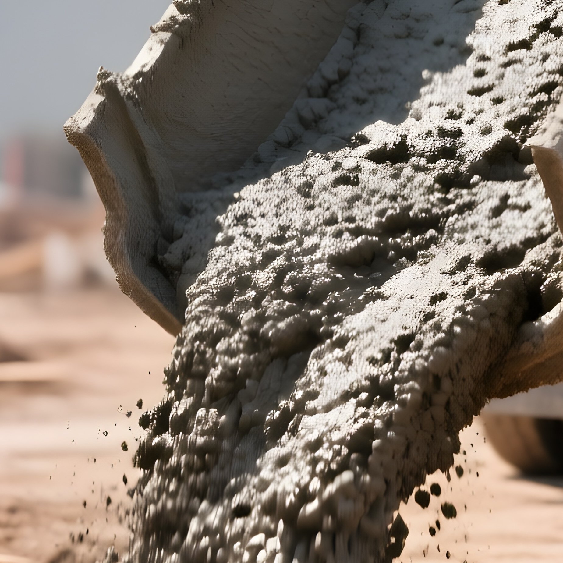 Cement Truck Unloading Mix Photorealistic Image - Full Resolution Quality Preview