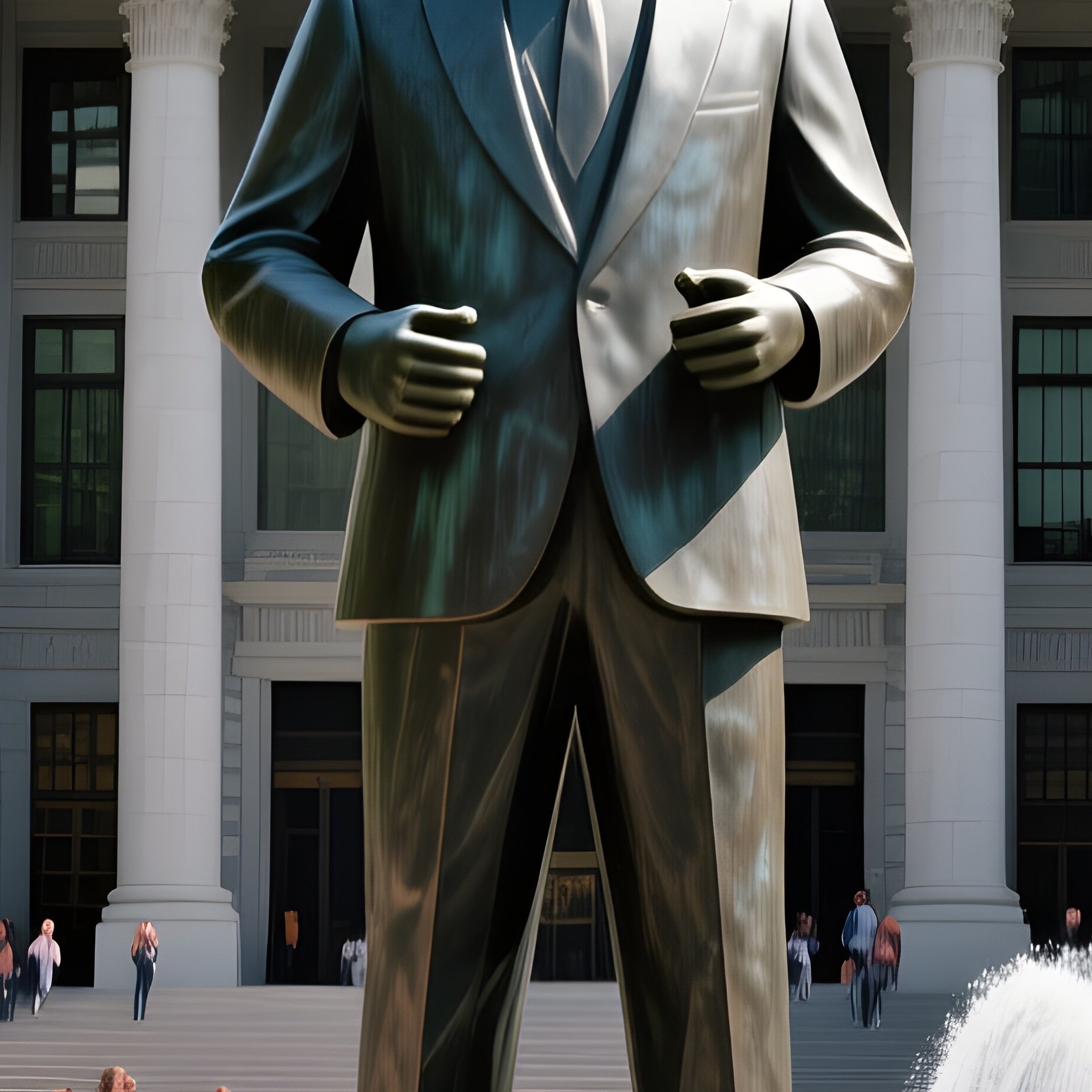 Central Bank Monument With Sculpture And Public Square - Full Resolution Quality Preview