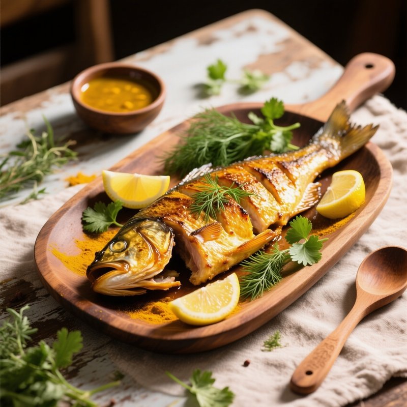 Chả Cá Lã Vọng Turmeric Marinated Fish Grilled Served With Dill And Herbs