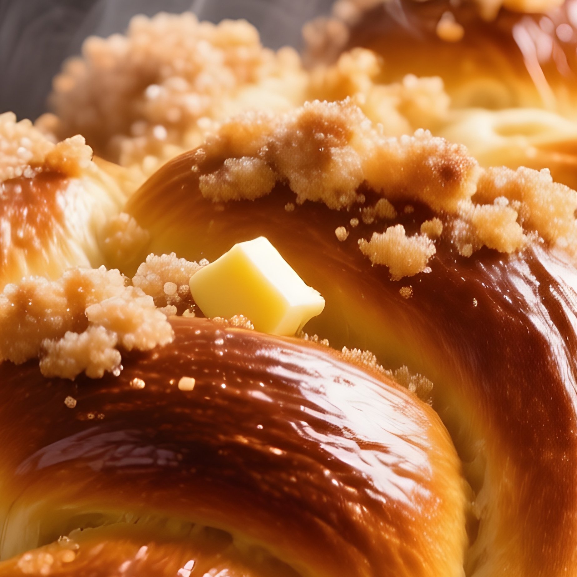 Chałka Braided Sweet Yeast Bread With Crumble Topping - Full Resolution Quality Preview