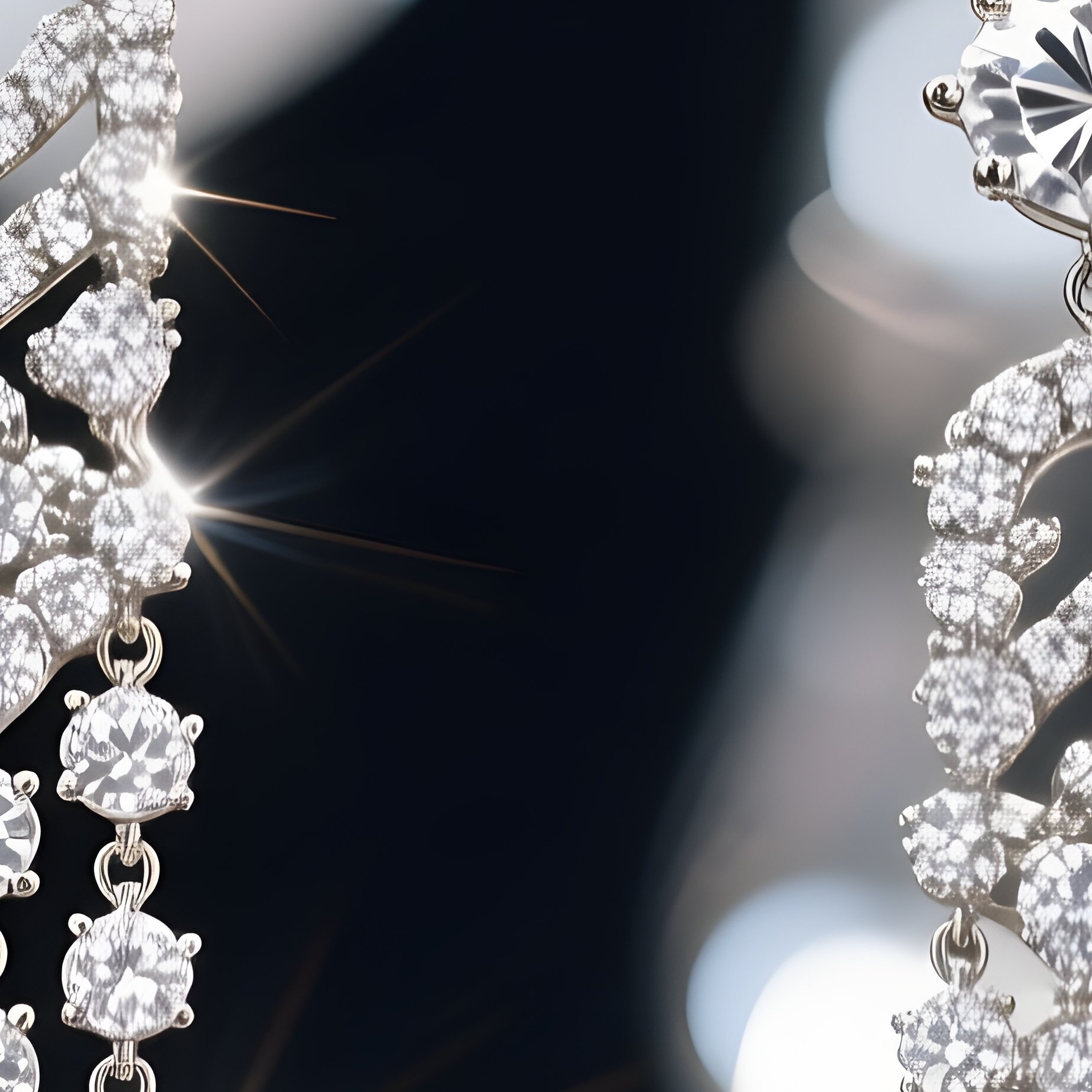 Chandelier Earrings Long Dangling Diamond Patterns Sway Catch Light - Full Resolution Quality Preview