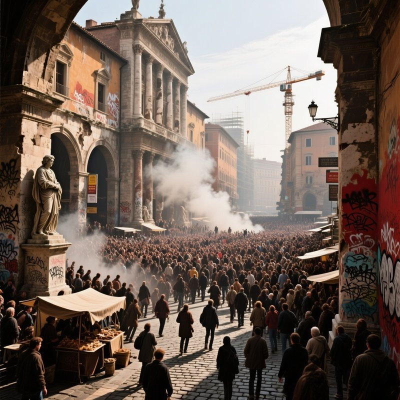 Chaos Menschenmengen Geschichte Architektur 1