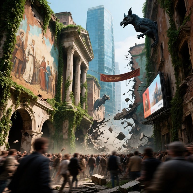 Chaos Menschenmengen Geschichte Architektur 2