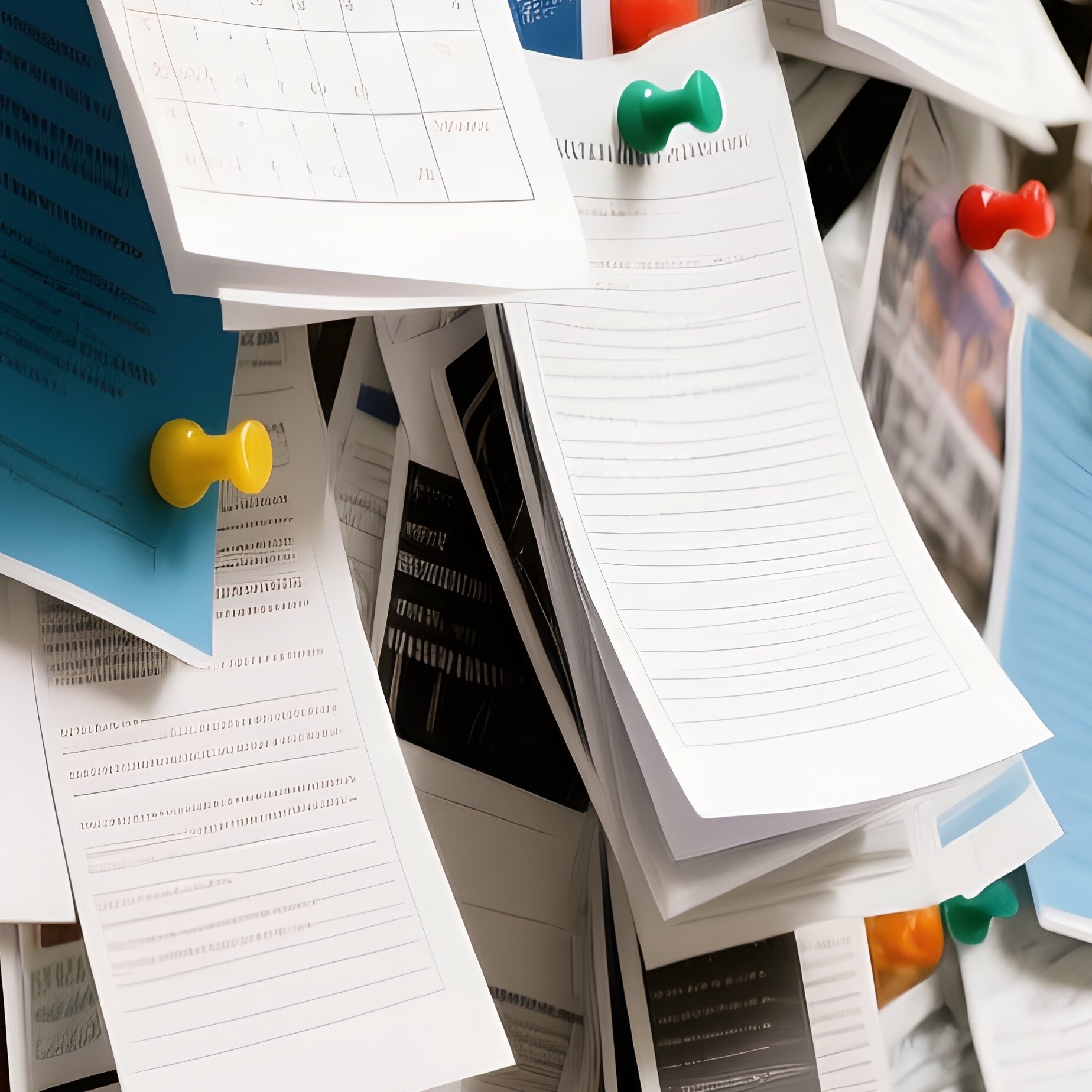 Chaotic Corkboard Community Center Hallway - Full Resolution Quality Preview