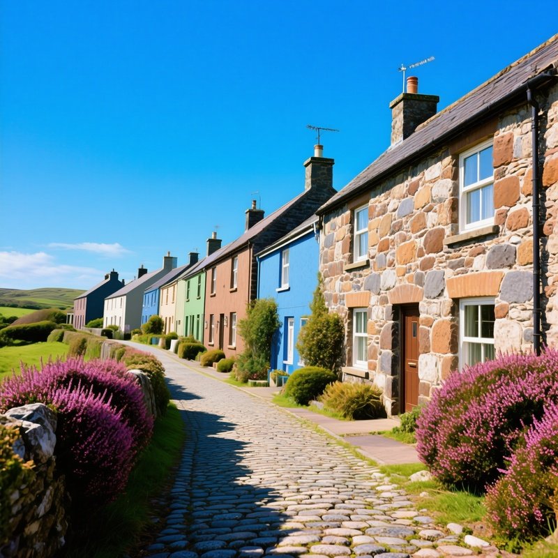 Charming Village Row Of Stone Cottages